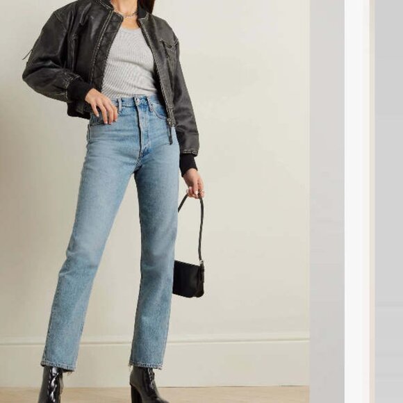 AGolde 90s Pinch Waist Straight Denim Jeans in Infinite 27 - Picture 1 of 16